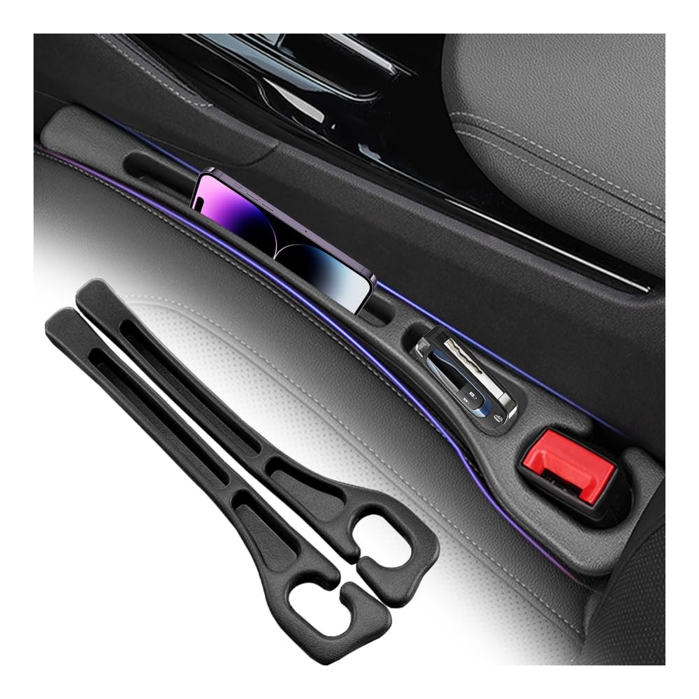 VKQTS 2PCS Upgraded Car Seat Gap Filler,Soft No 16.26*2.75*1.23 inch, Black 