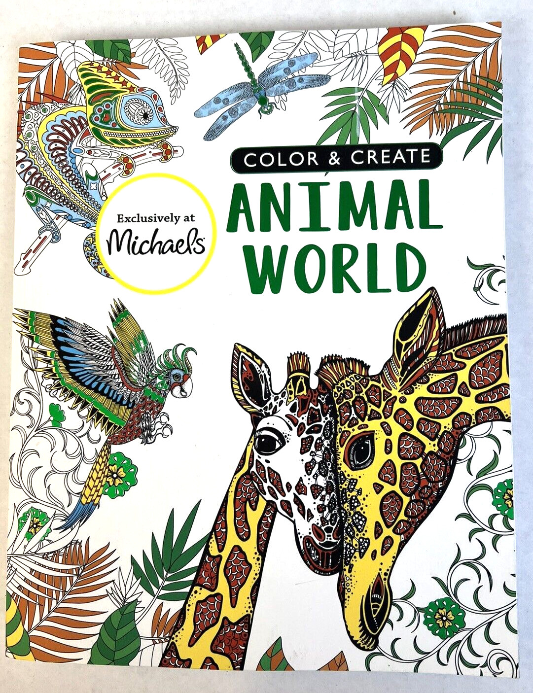 Micheal's Color & Create Animal World Adult Coloring Book New Gift