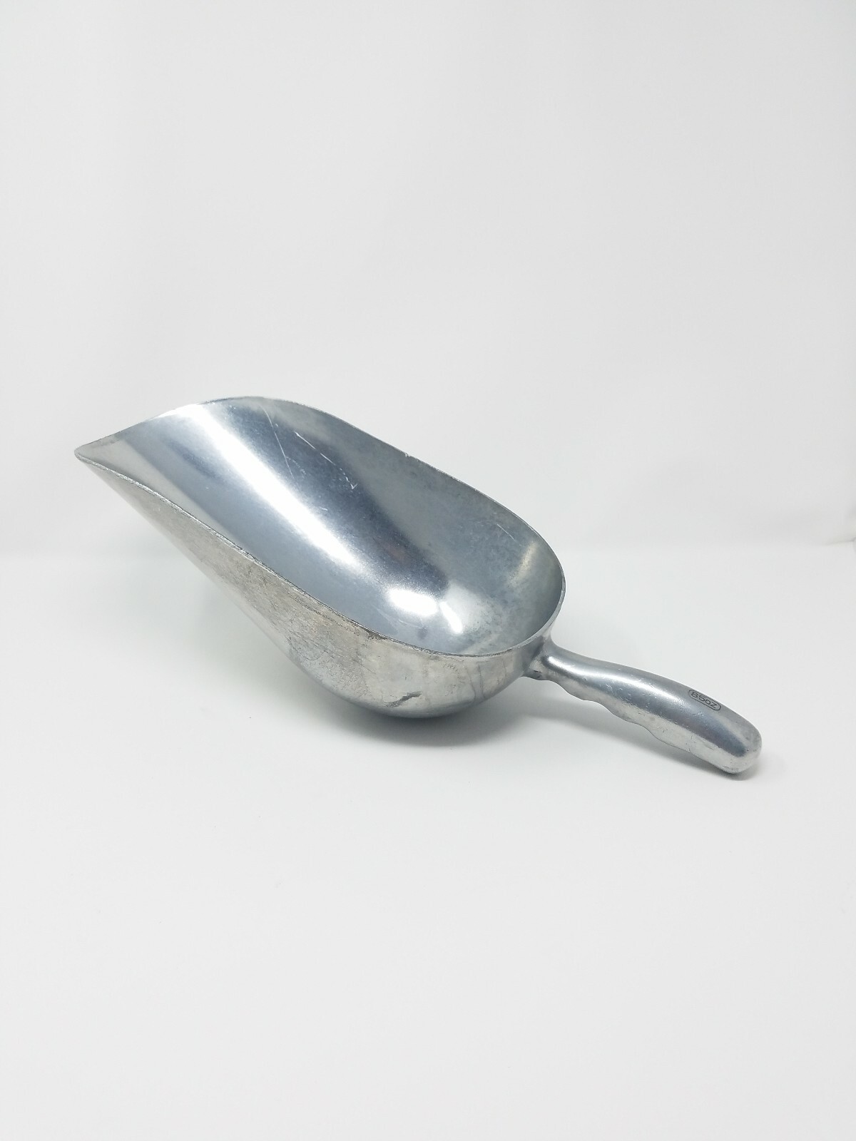 Vtg primitive cast aluminum brass kitchen flour grain scoop rustic farmhouse 