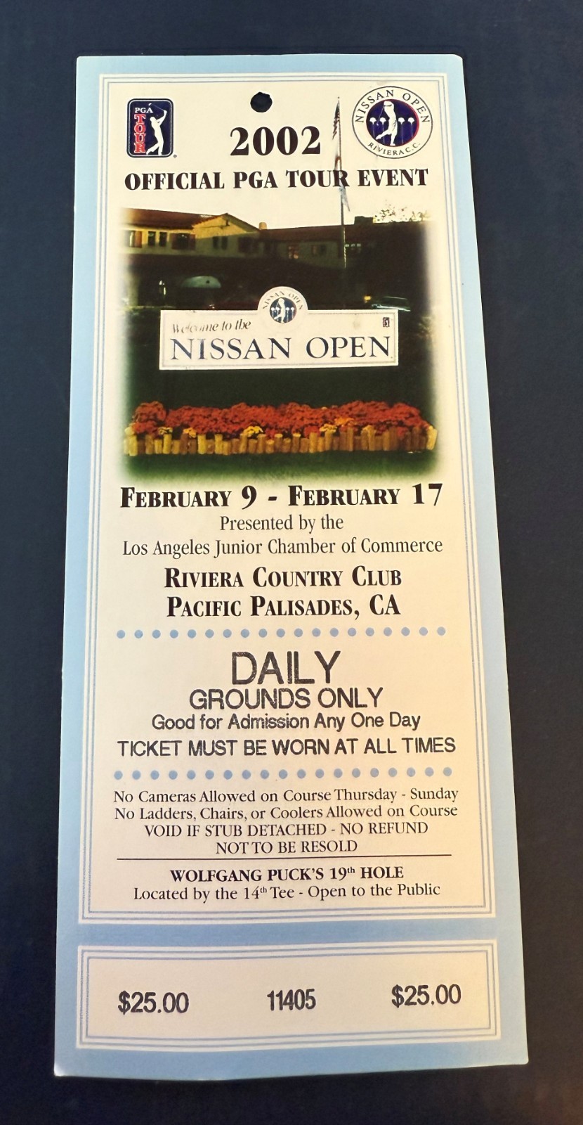 2002 PGA Nissan Open Los Angeles Ticket
