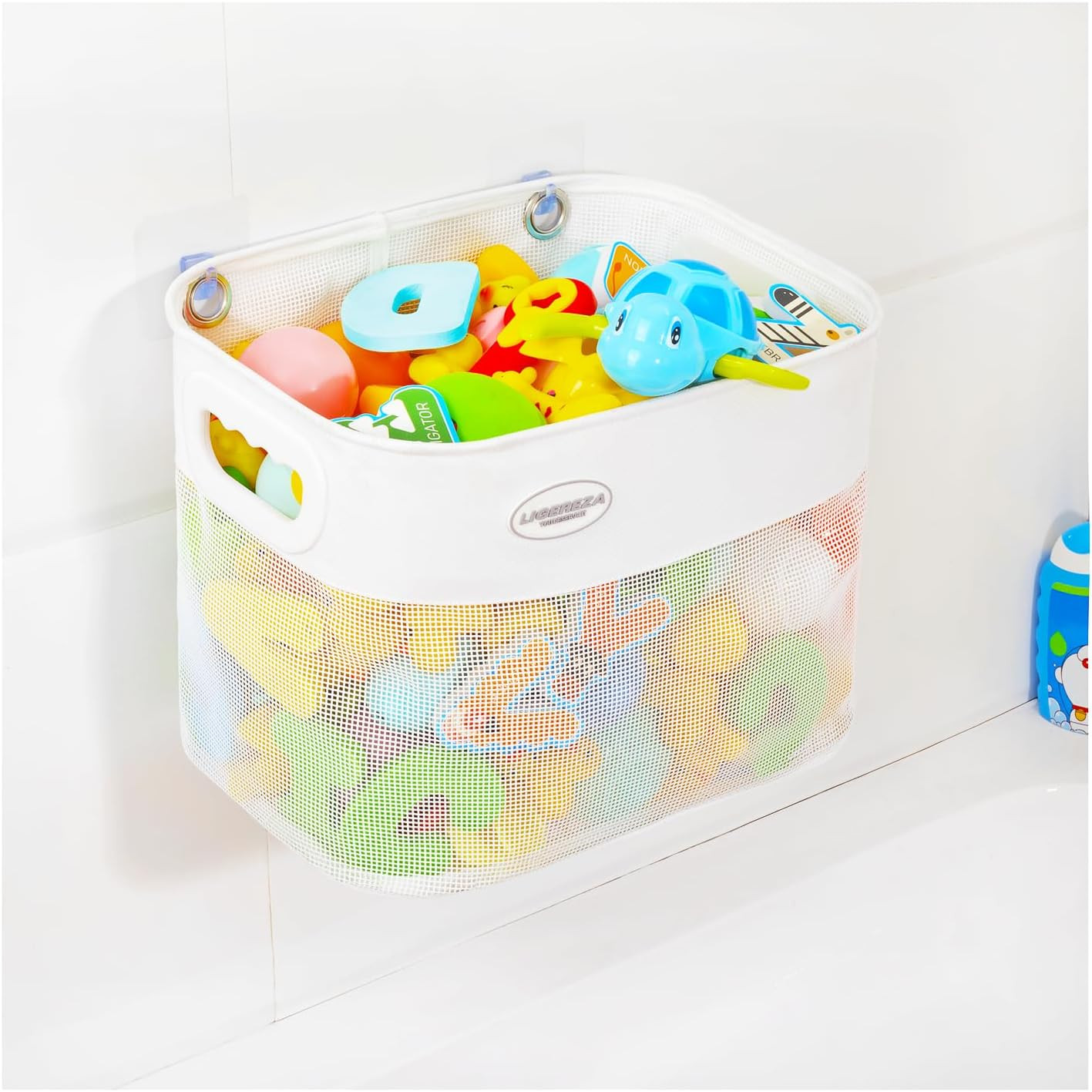 Quick Scoop Baby Mesh Bath Toy Storage, 2X Capacity & Large Opening Bath Toy Org