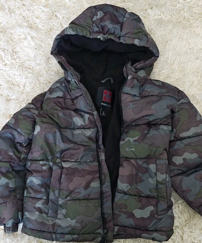 SwissTech Boys Hooded Parka, Size 8, Camouflage