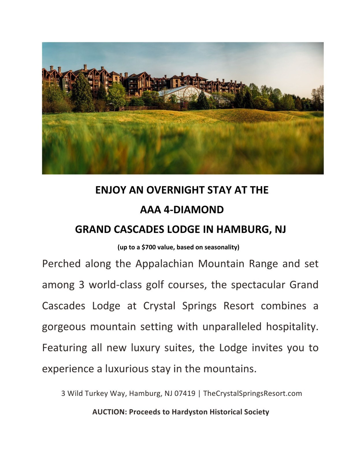 Night at Grand Cascades Lodge Hamburg, NJ