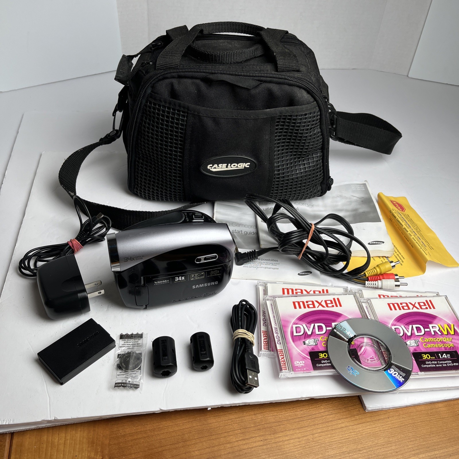 Samsung Camcorder SC-DX103/XAA Black 2.7" LCD 34x Optical TESTED WORKS SEE VIDEO