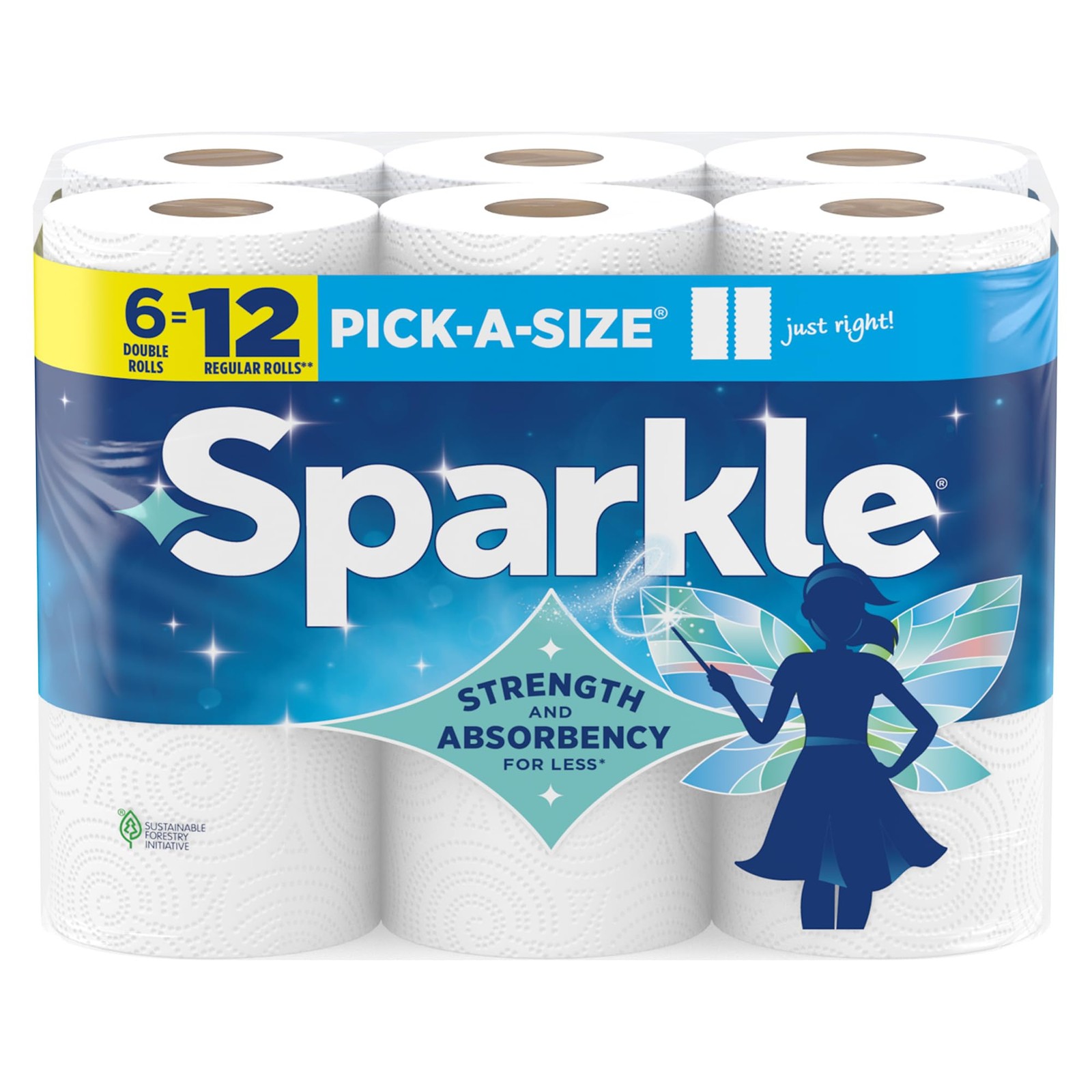 Sparkle PickASize Paper Towels, 6 Double Rolls 660 Sheets Total  Strong 2Ply ...
