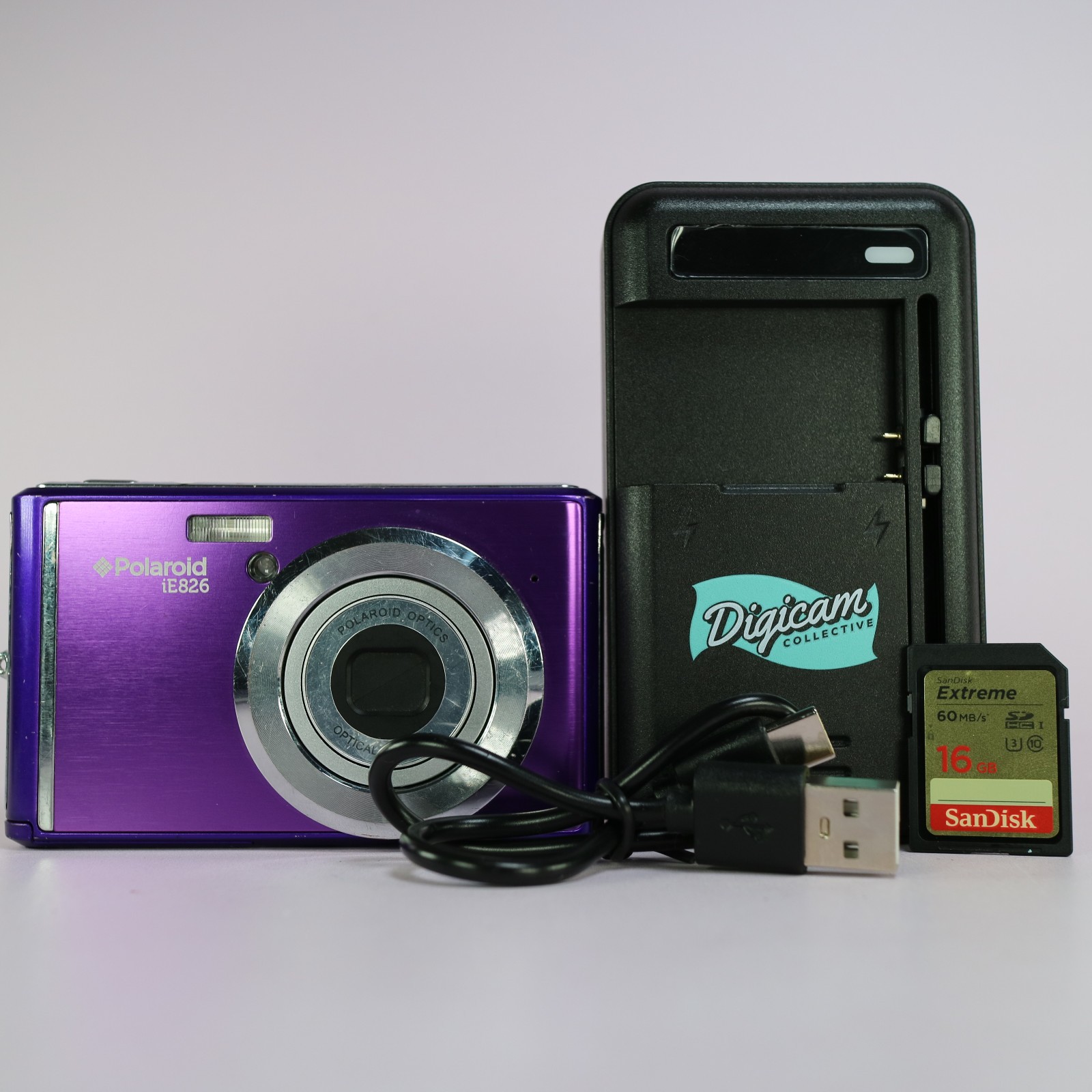 Polaroid Digital Camera iE826 18.1MP Purple Tested