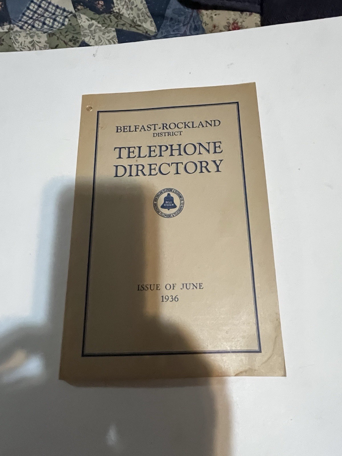 1936 Telephone Directory Belfast Rockland Maine