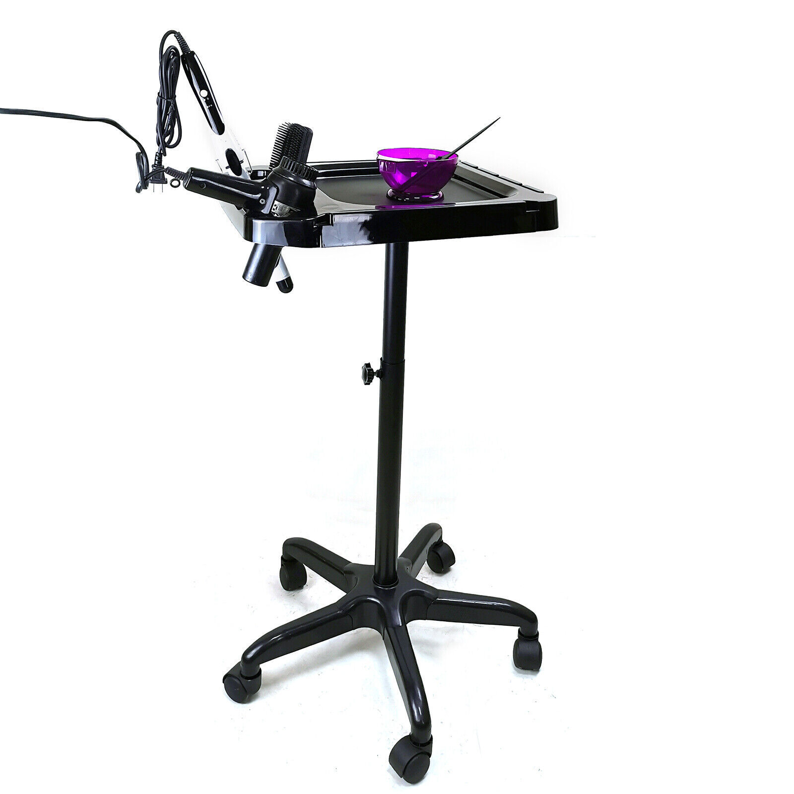 Beauty Salon Instrument Holder Beauty Salon Tray Rolling Cart Adjustable Height