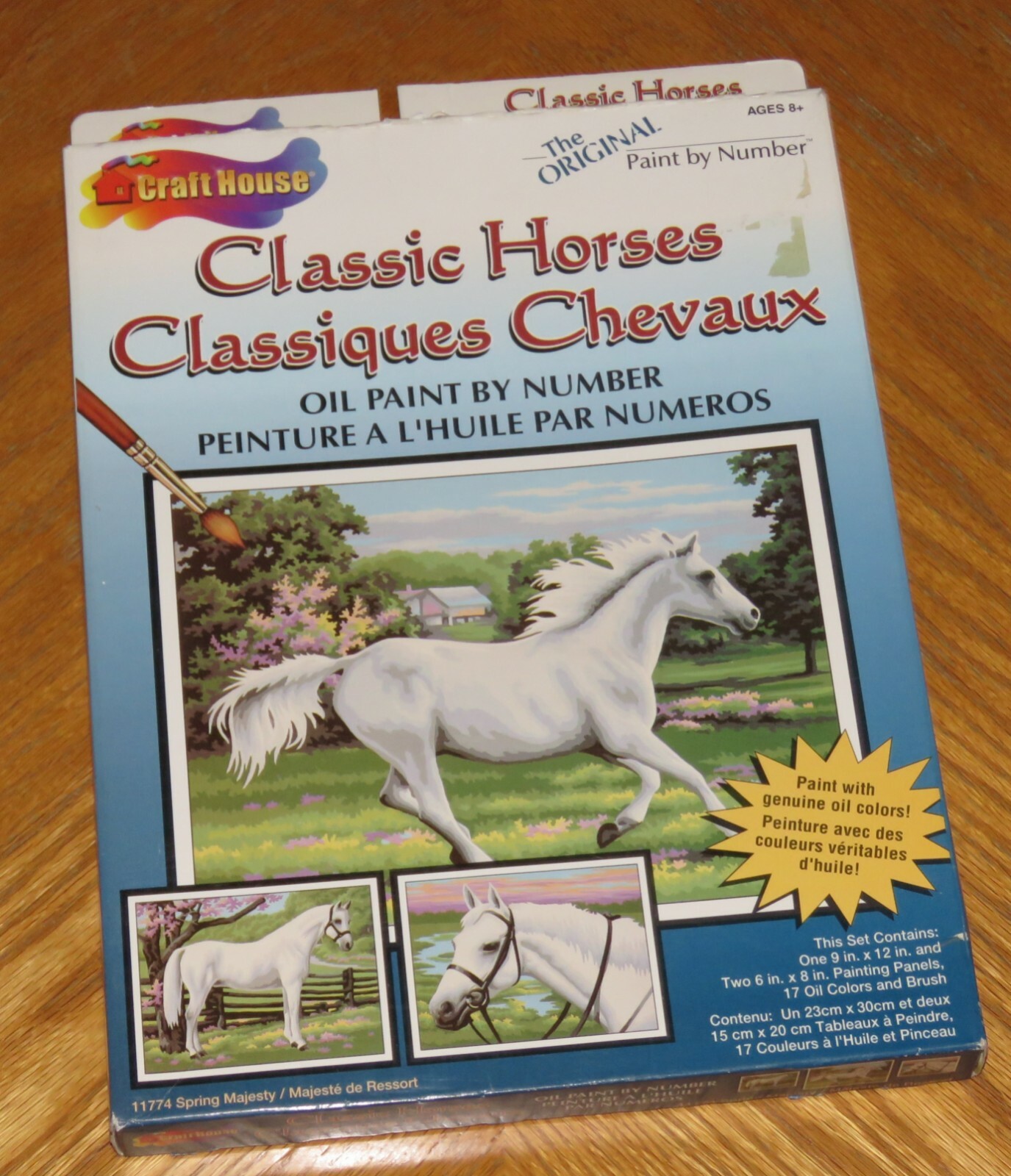 Vintage 1999 Craft House Oil Paint by Number Classic Horses Spring Majesty 11774