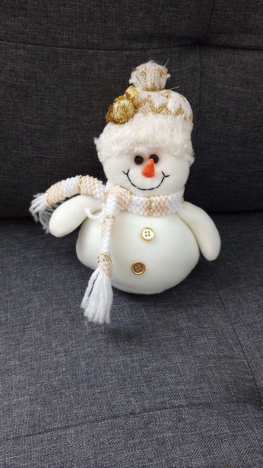 Winter soft fabric snowman figurine