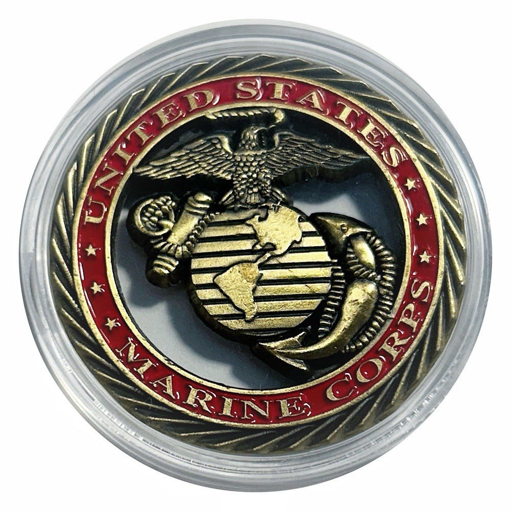Lucky Craft Colored Coin Marine Corps Eagle Globe Anchor   in Capsule