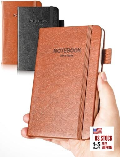  Pocket Notebook Small Notebook 2-Pack, 3.5" x 5.5" 2pack set-1Black 1Brown
