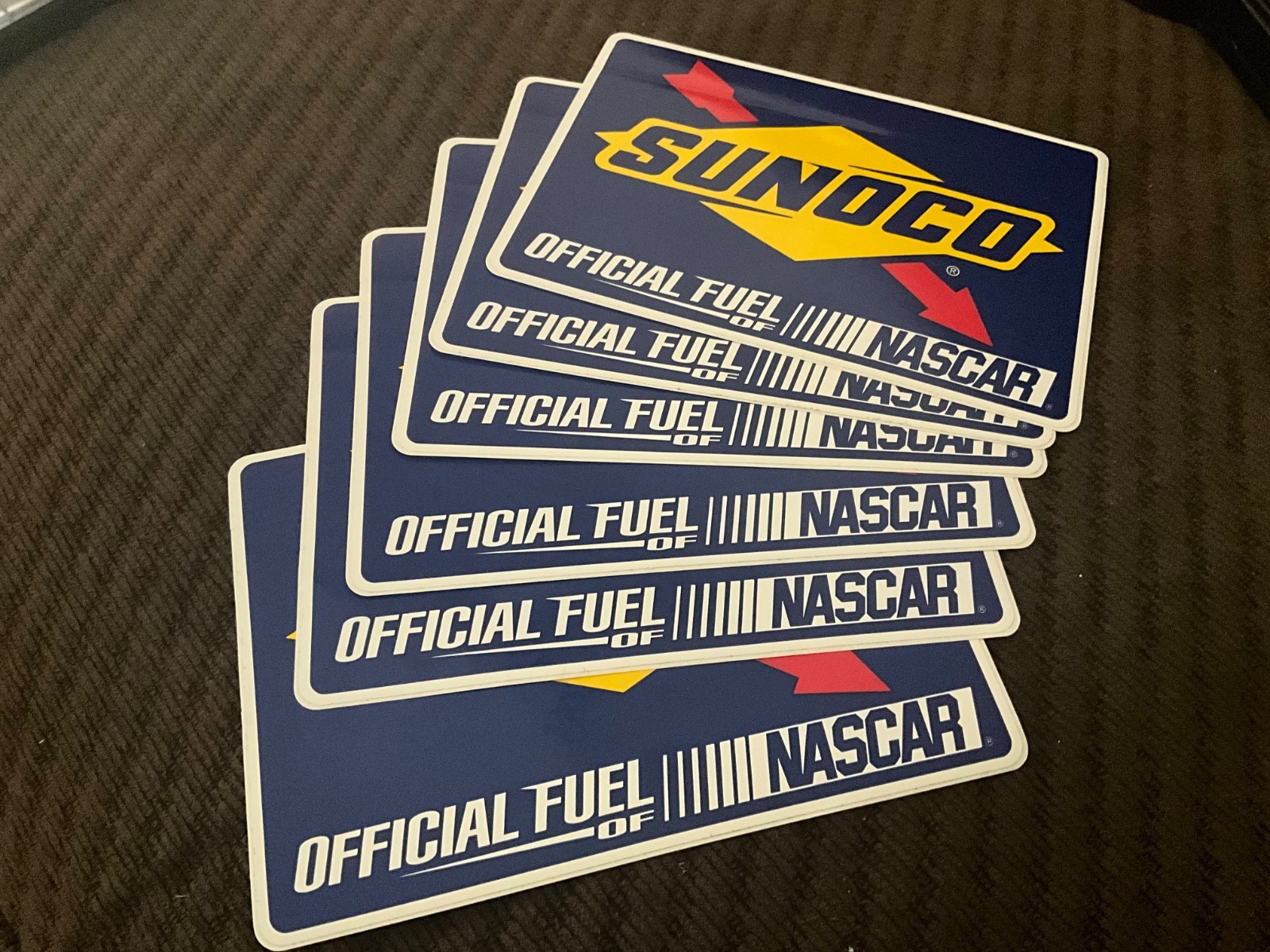 SUNOCO NASCAR FUEL HAS LOT OF 6 STICKERS LARGE SIZE 6.5” X 4.75”