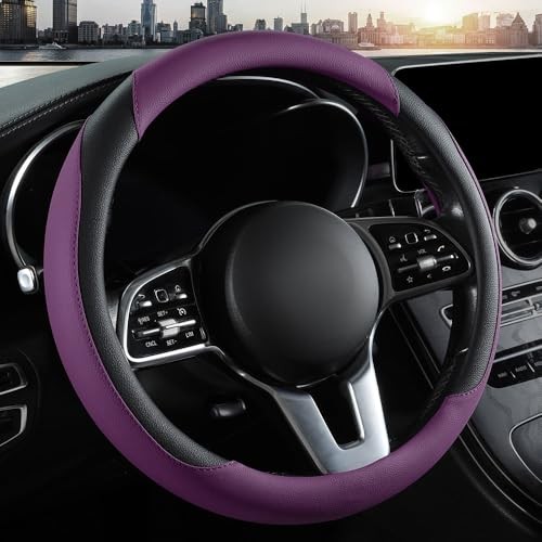 Car Steering Wheel Cover, Microfiber Leather Steering Wheel Cover Purple