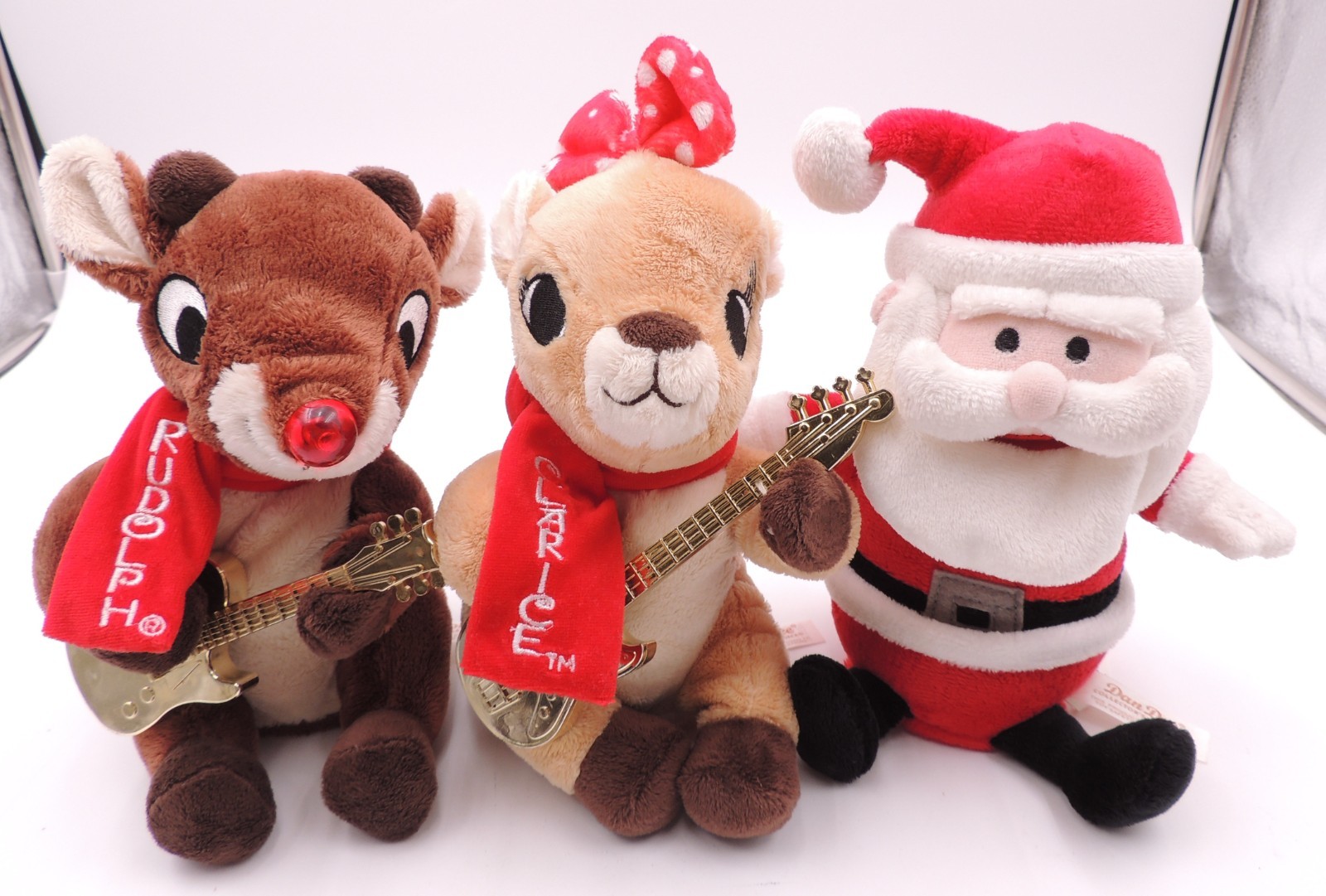 Set: 3 Rudolph's Magical Band Dan Dee Plush w/ Guitar Santa Clarice X-Mas Music