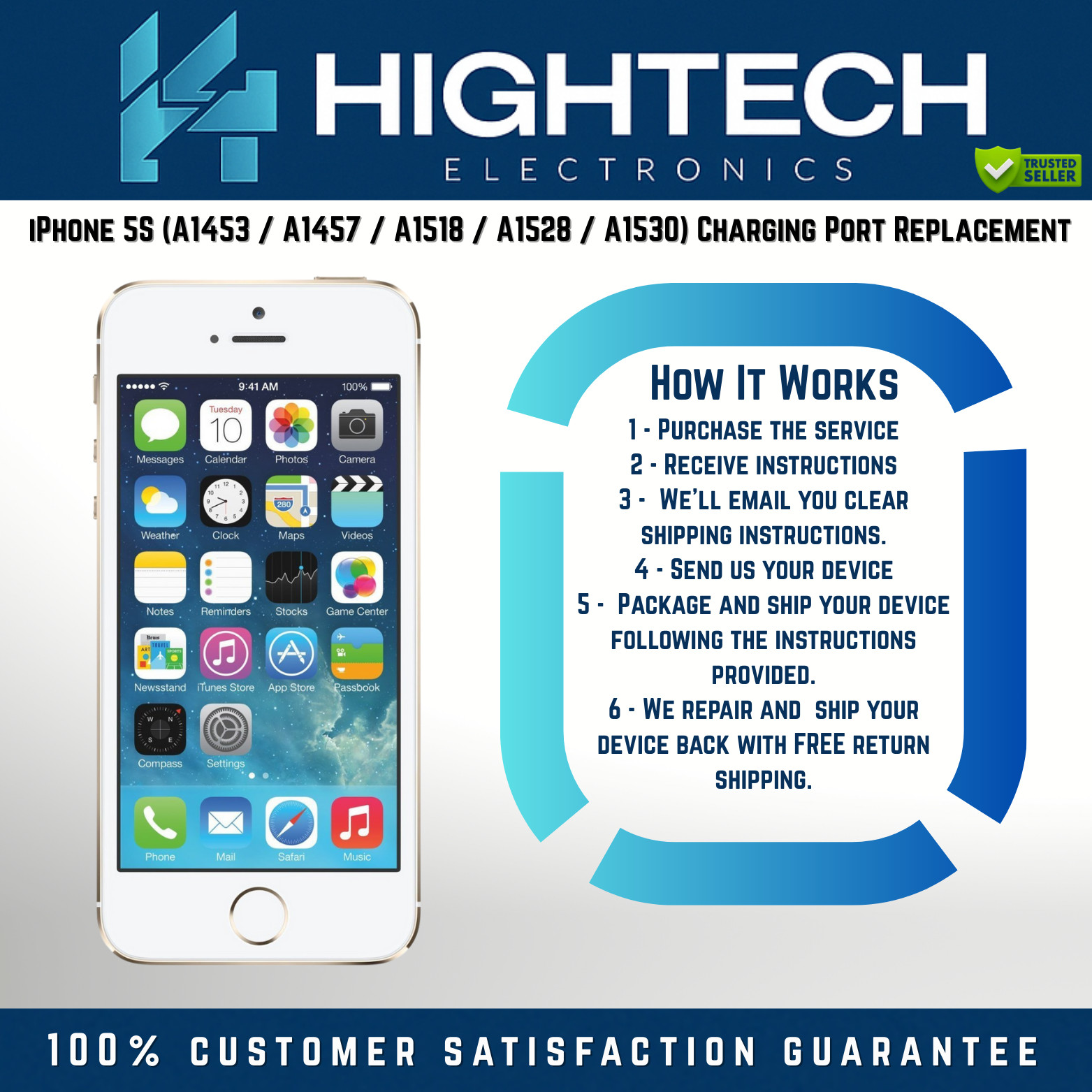 iPhone 5S (A1453 / A1457 / A1518 / A1528 / A1530) Charging Port Replacement 