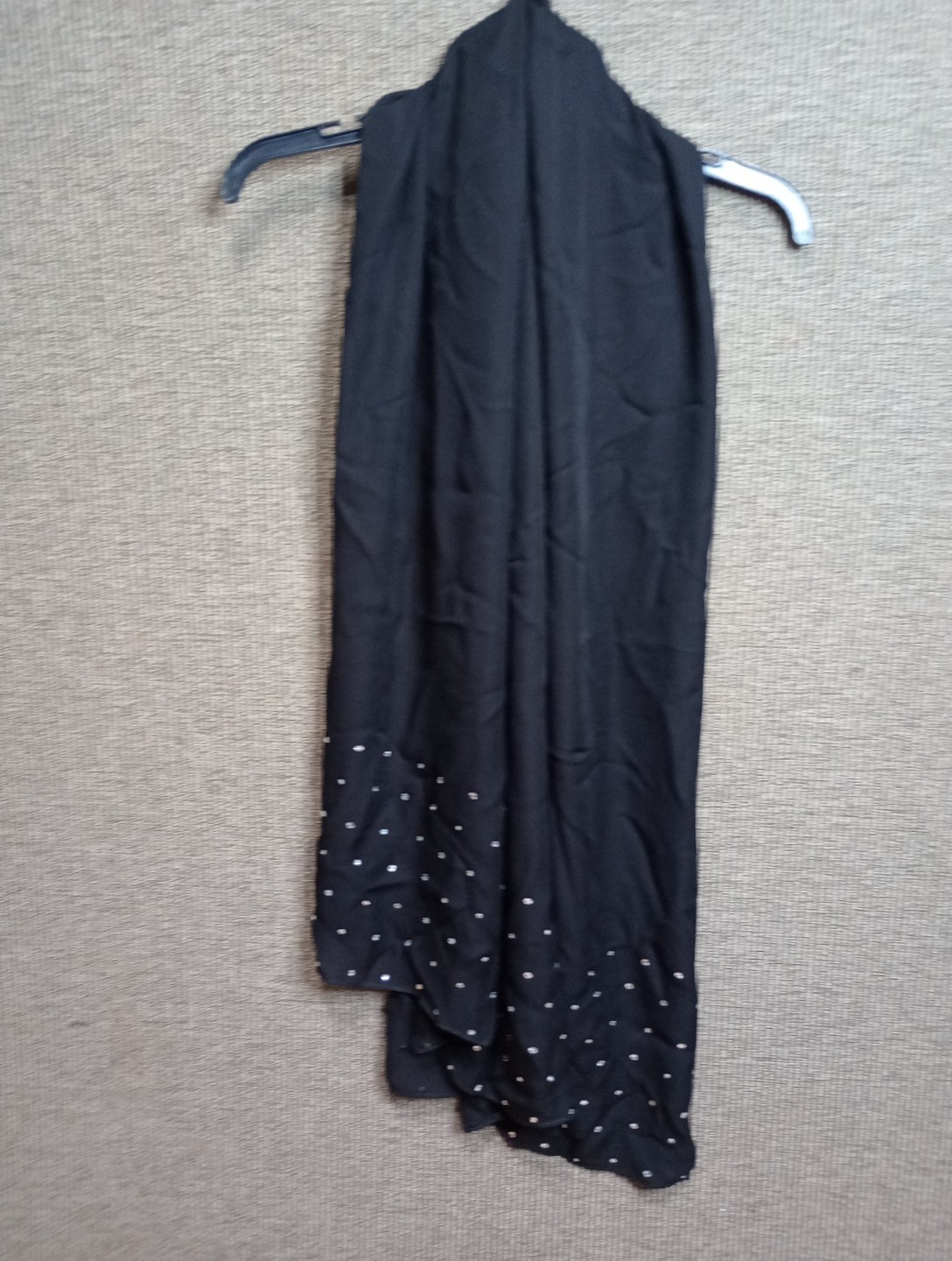 Carolyn Rowan 100% silk scarf Crystal Embellished Scarf