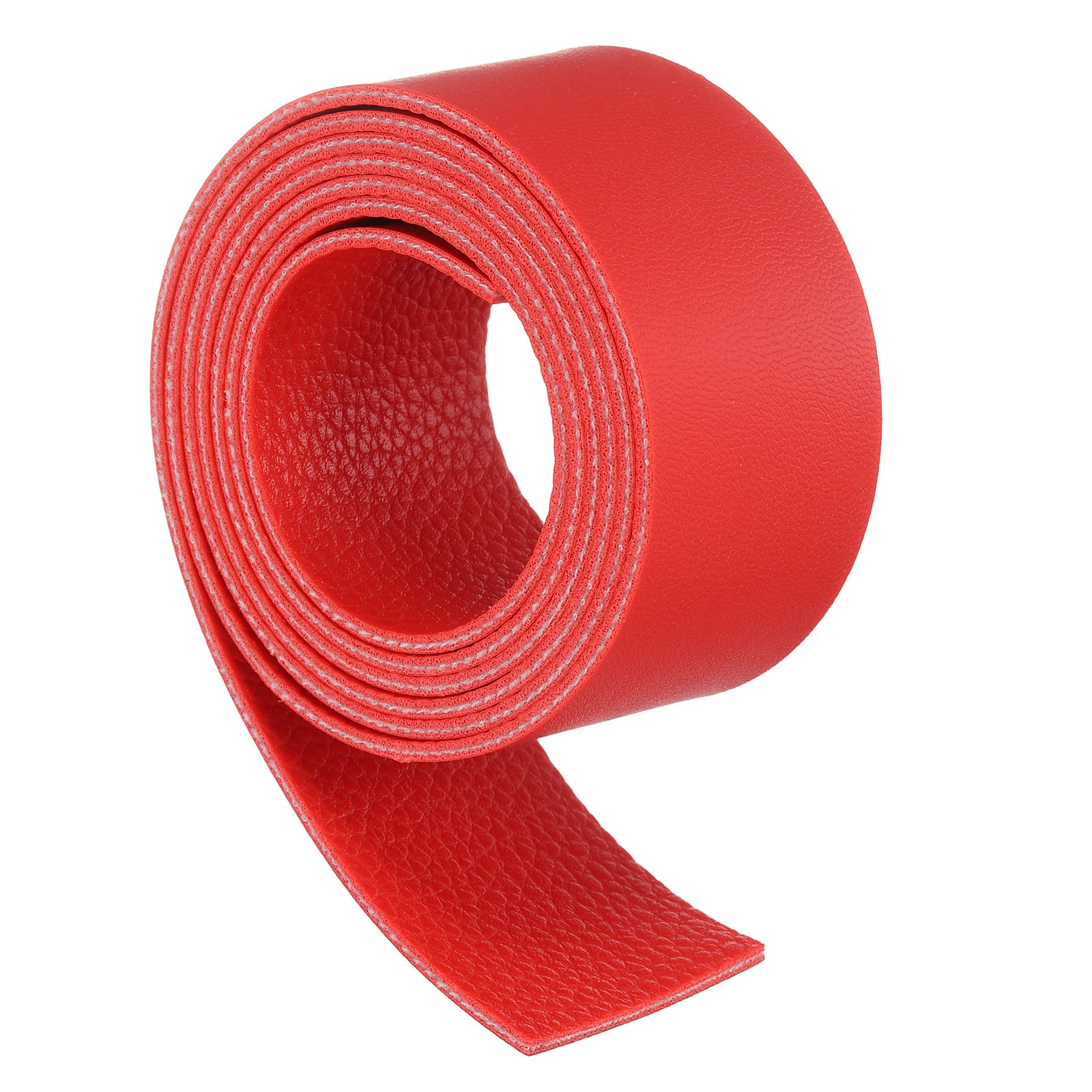 Leather Straps, 1.2 Inch Wide 39 Inch Long Flat Leather Strips Cord, Red
