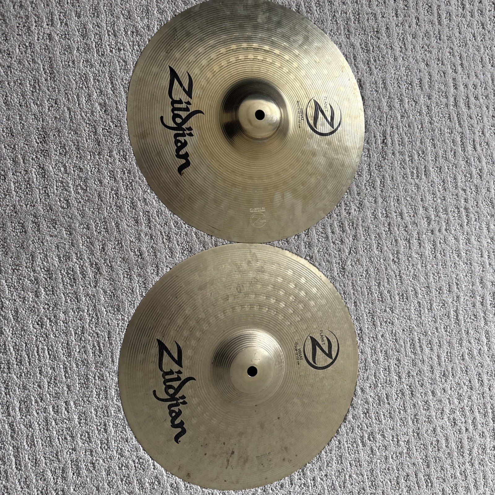 Zildjian Planet Z 13" Hi-Hat Cymbals Pair Top & Bottom Brass Hi-Hats