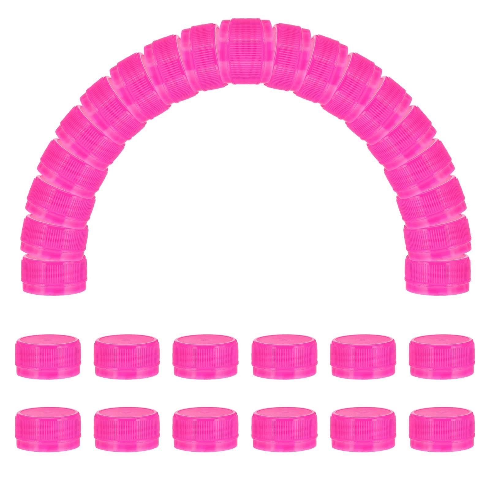 50pcs Plastic Bottle Caps, 1.2" Water Bottle Screw Lid Top, Rose Red