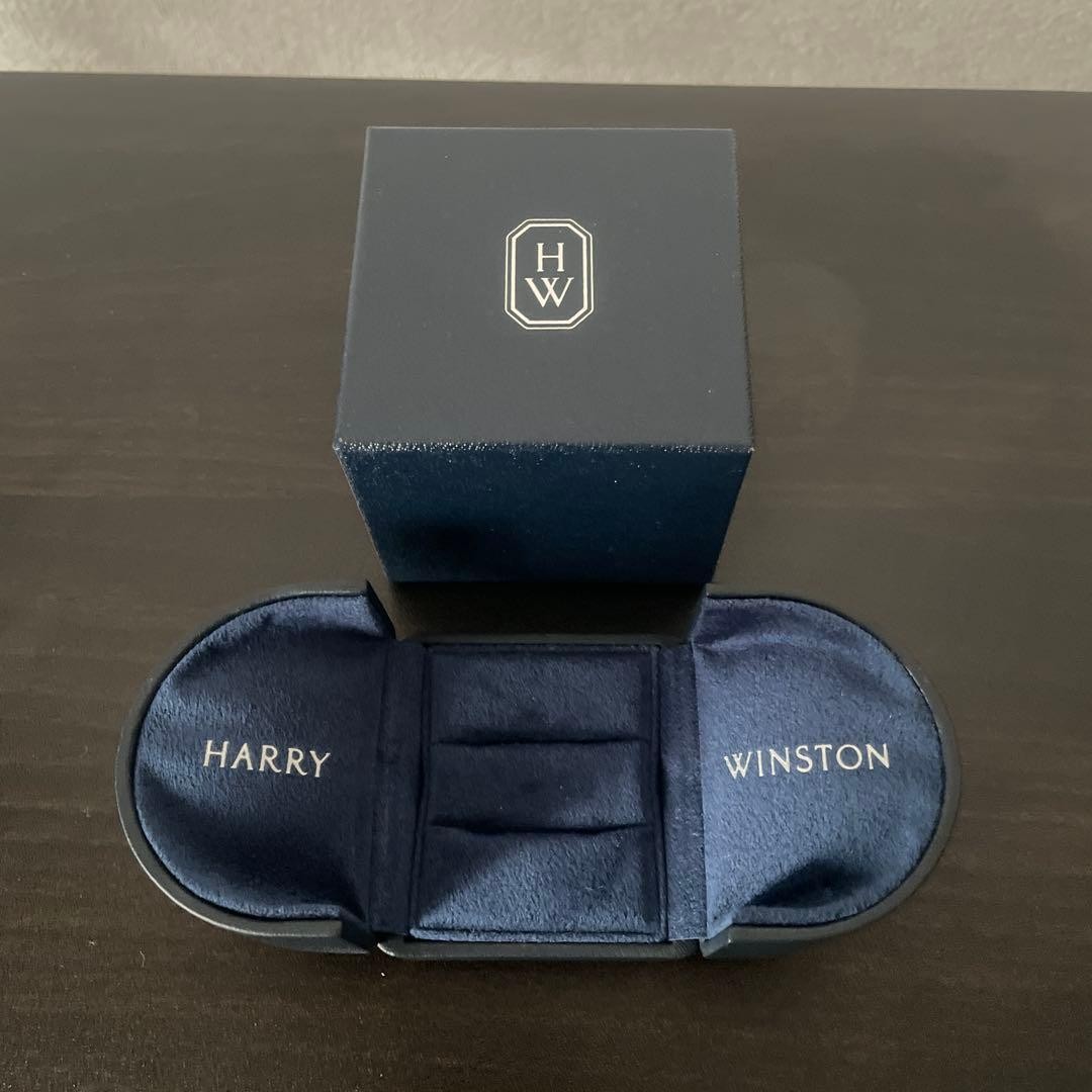 Excellent condition Harry Winston pair ring case empty box gift storage mzmr A