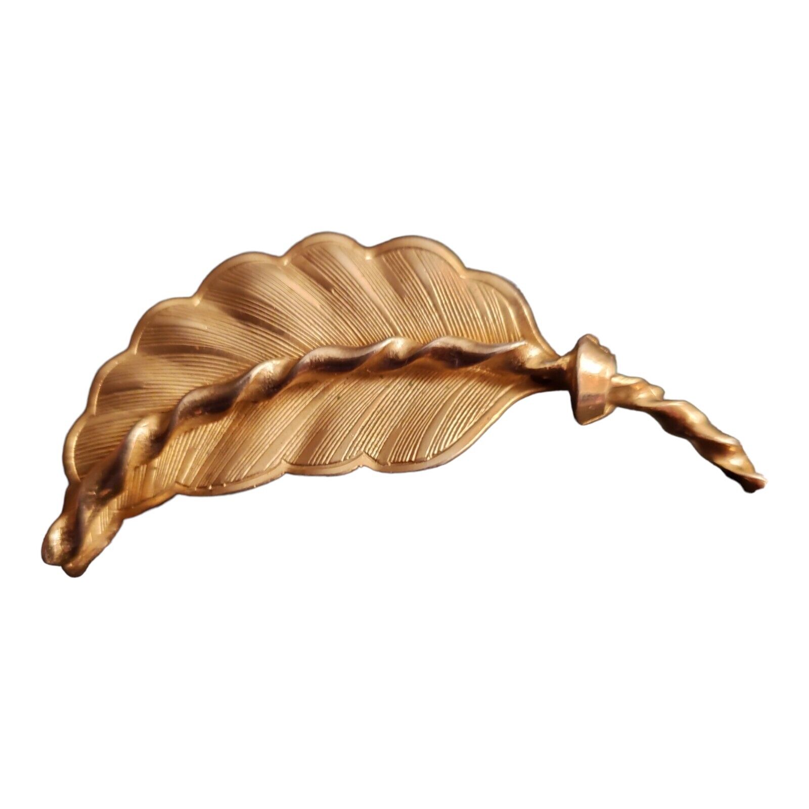Vintage Coro Goldtone Metal Leaf Brooch Pin
