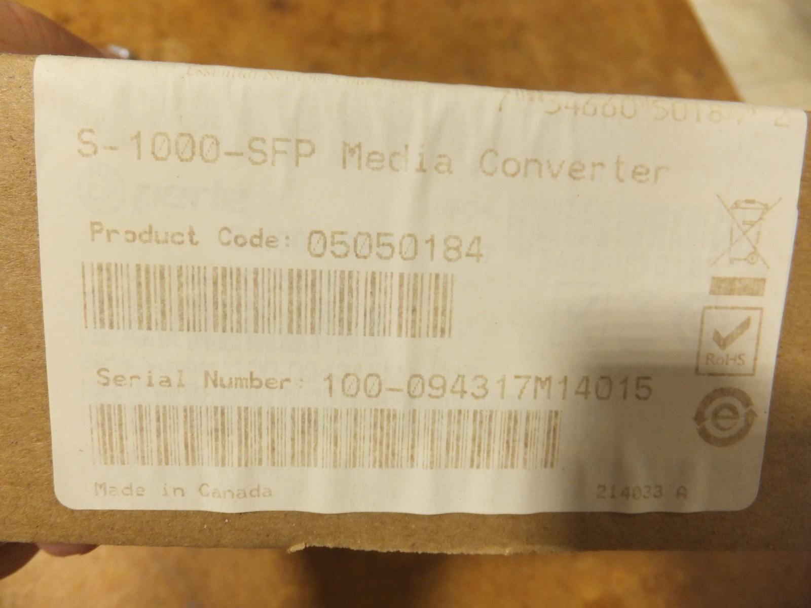 Perle S-1000-SFP FIBER  Media Converter new sealed in box