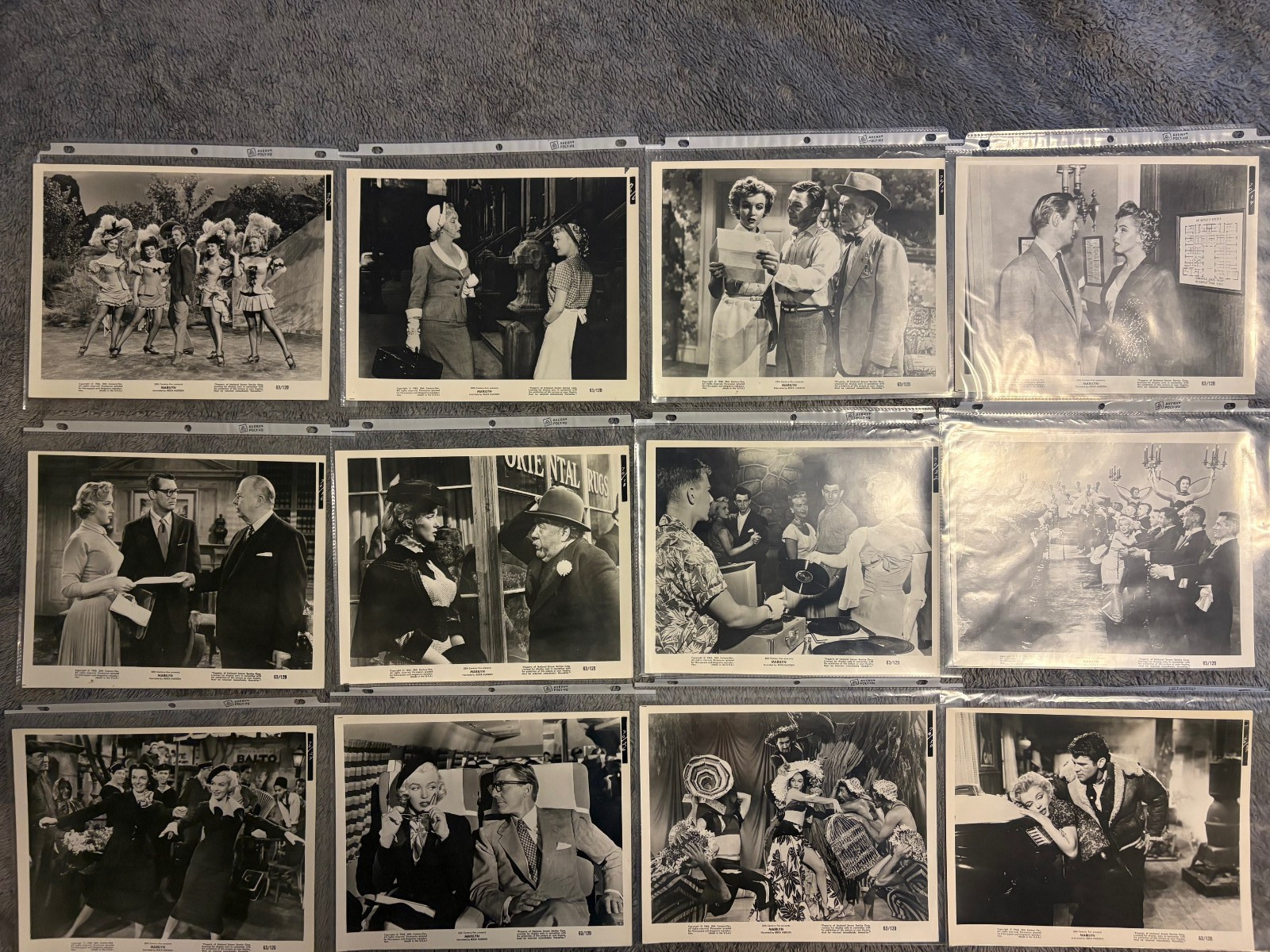Lot of 12 Marilyn Monroe Lobby Cards from "Marilyn" Documentary 1963