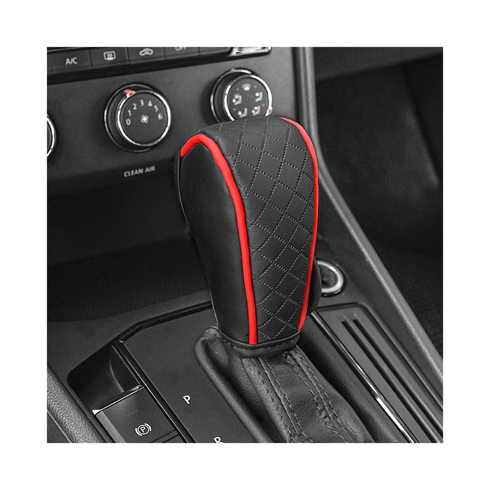 Leather Gear Shift Cover Diamond Embroidery Design,Durable Shift Knob Cover f...