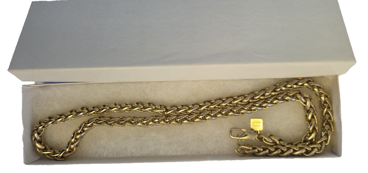 Vintage Anne Klein Necklace Gold Tone Curb Link Rope Chain 24" Lion Logo Lobster