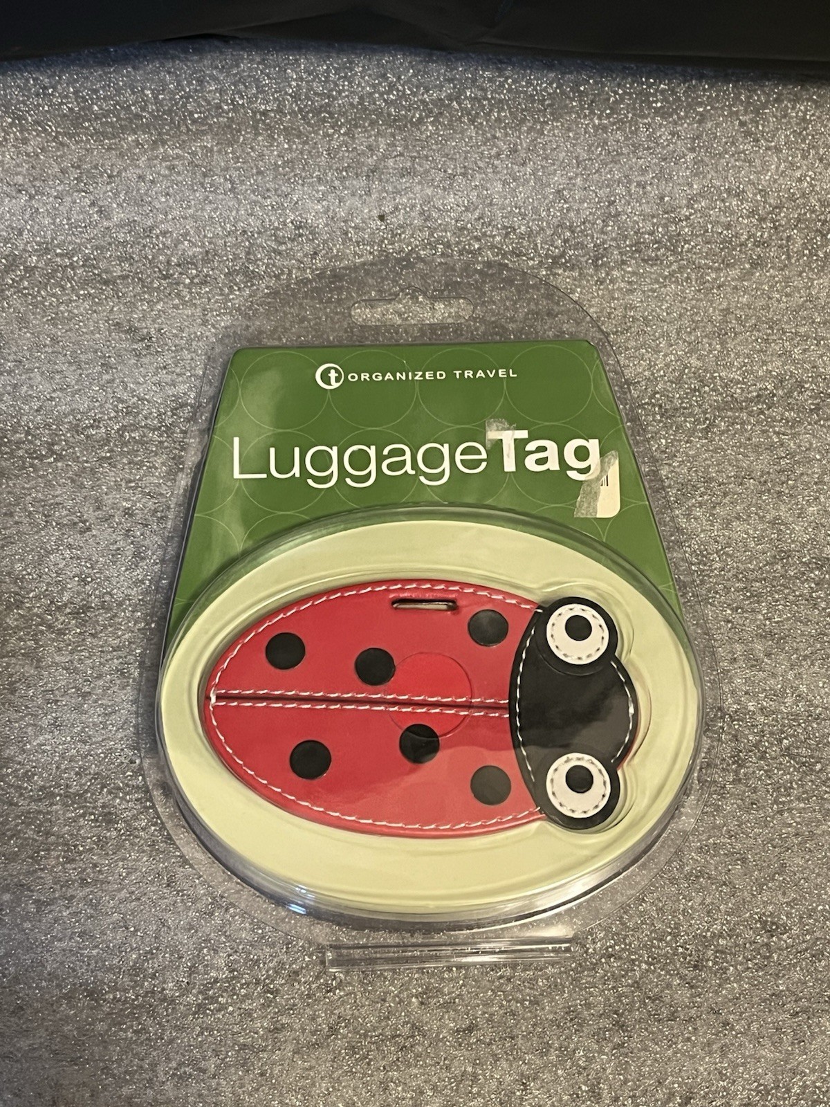 Organized Travel Leather Bag Tag Luggage Tag, Ladybug