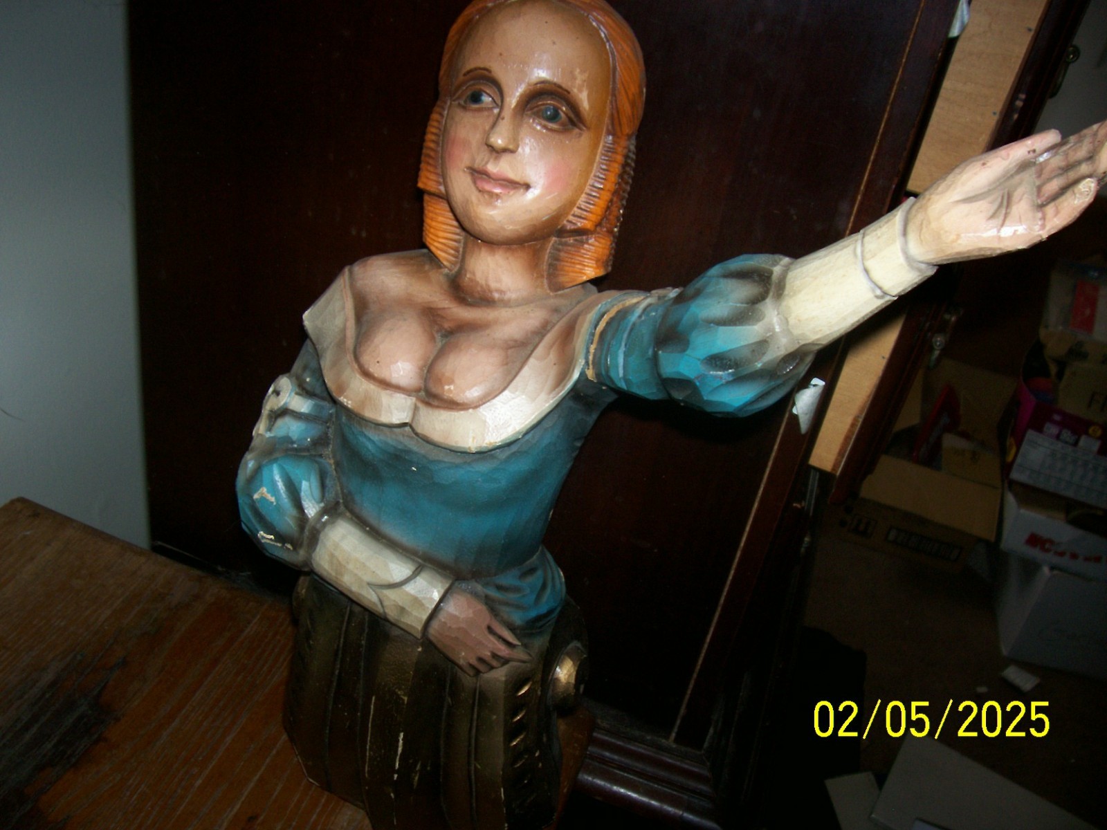 Vintage 80's Ships Wooden Prow Bar Maid 20"