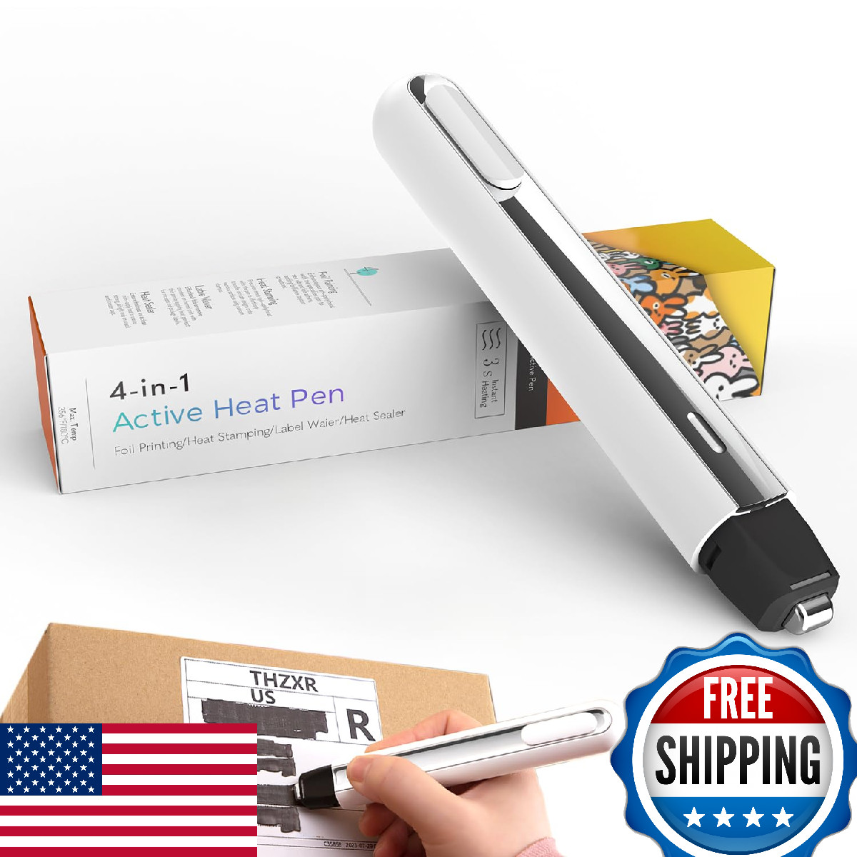 Identity Theft Protection Pen for Permanent Erasing Receipt, Shipping Label, or 