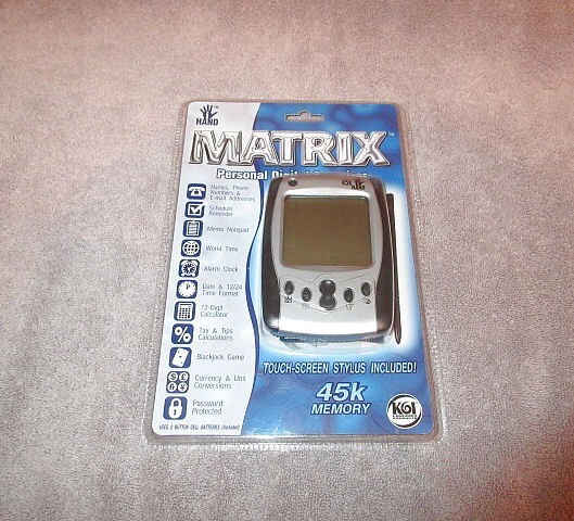 Vtg Matrix Personal Digital Organizer Blackjack Game Portable Touch Screen Memo