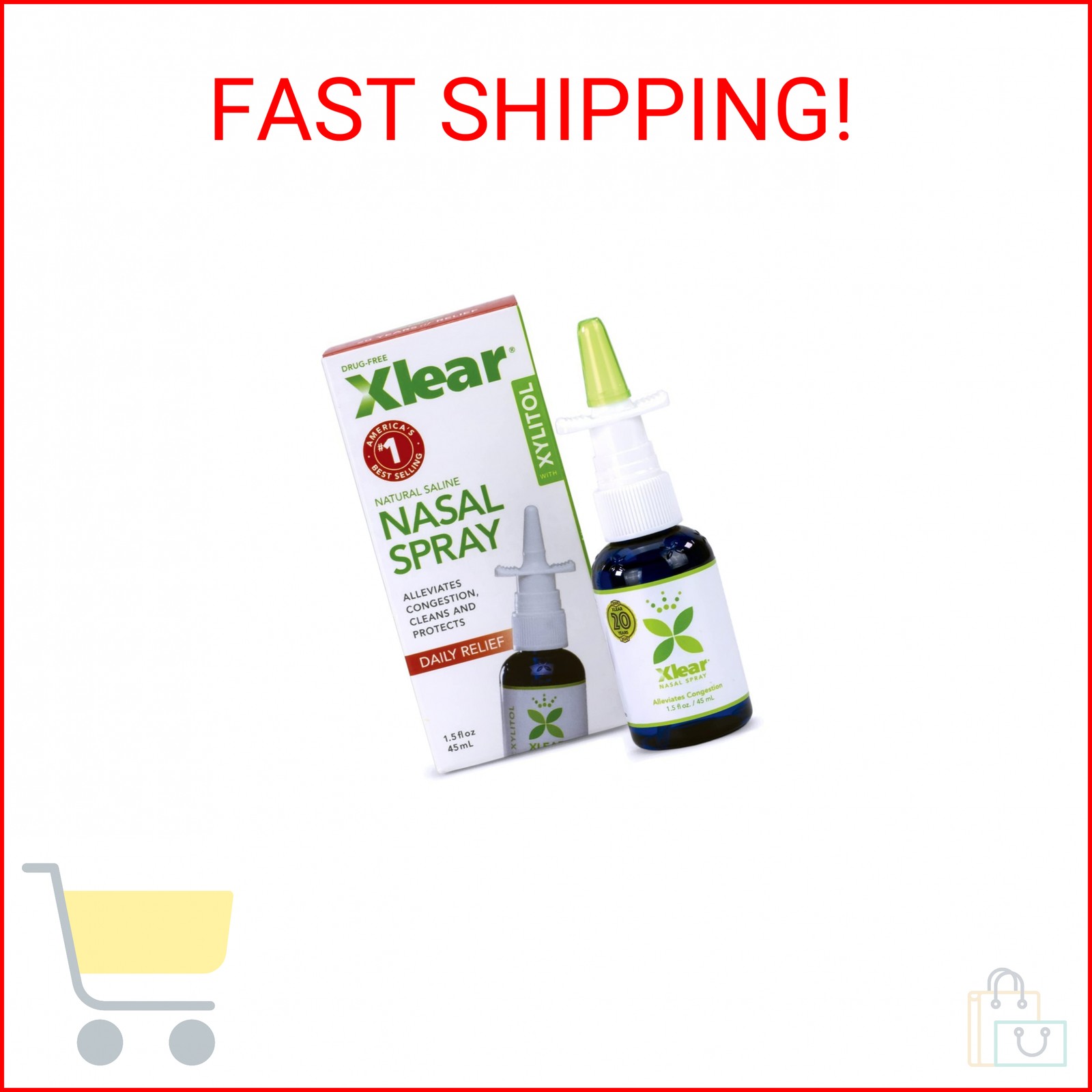 Xylitol Nasal Spray 6 fl oz (4-Pack) for Natural Sinus Relief