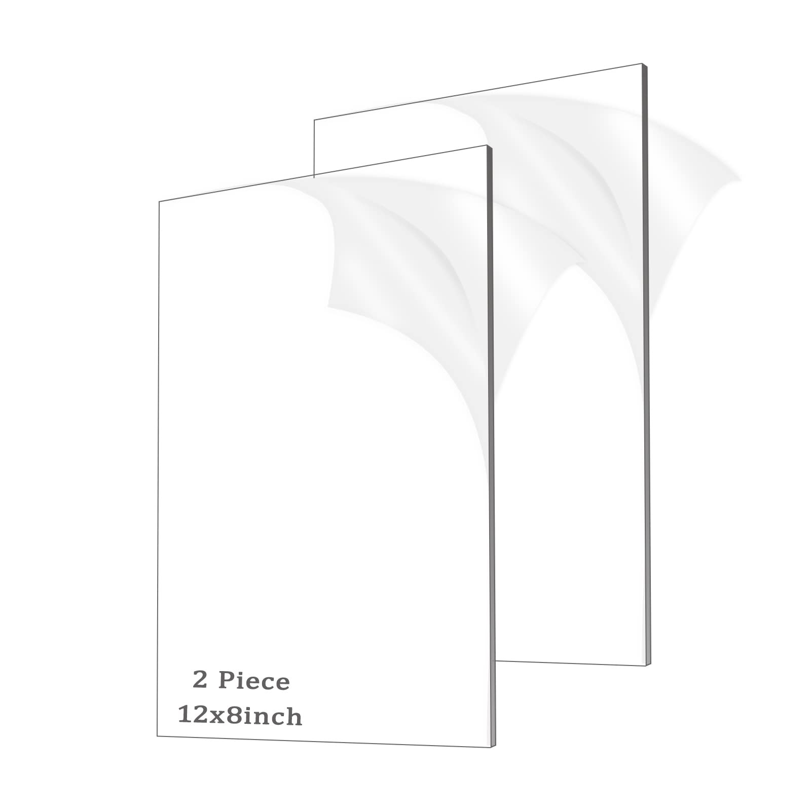 ADTDA 2 Pieces 1/8" Thick (3mm) Acrylic Sheets,Clear Cast 2 piece 8"×12'' 3mm 