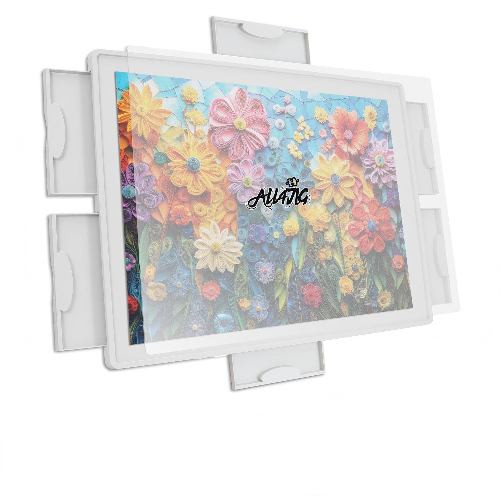 1500 Pieces Lightweight Rotating Plastic Puzzle Board with 6 Sliding Drawers ...