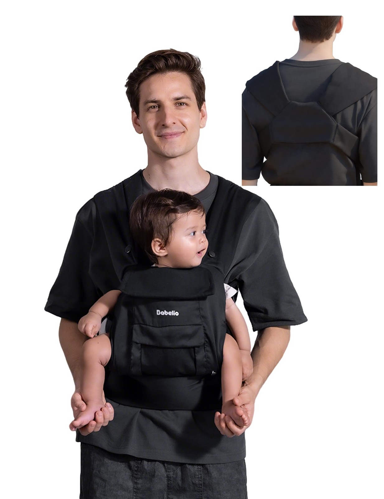 BABELIO Baby Carrier Newborn to Toddler, Wide Shoulder Straps Ergonomic Light...