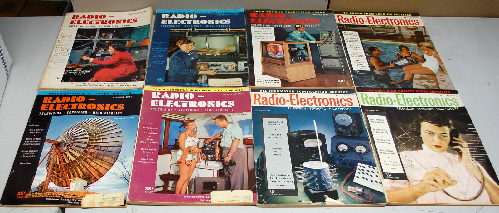 Rare Radio Electronics Magazine 8 Issues 1953-1957  Ships Worldwide 
