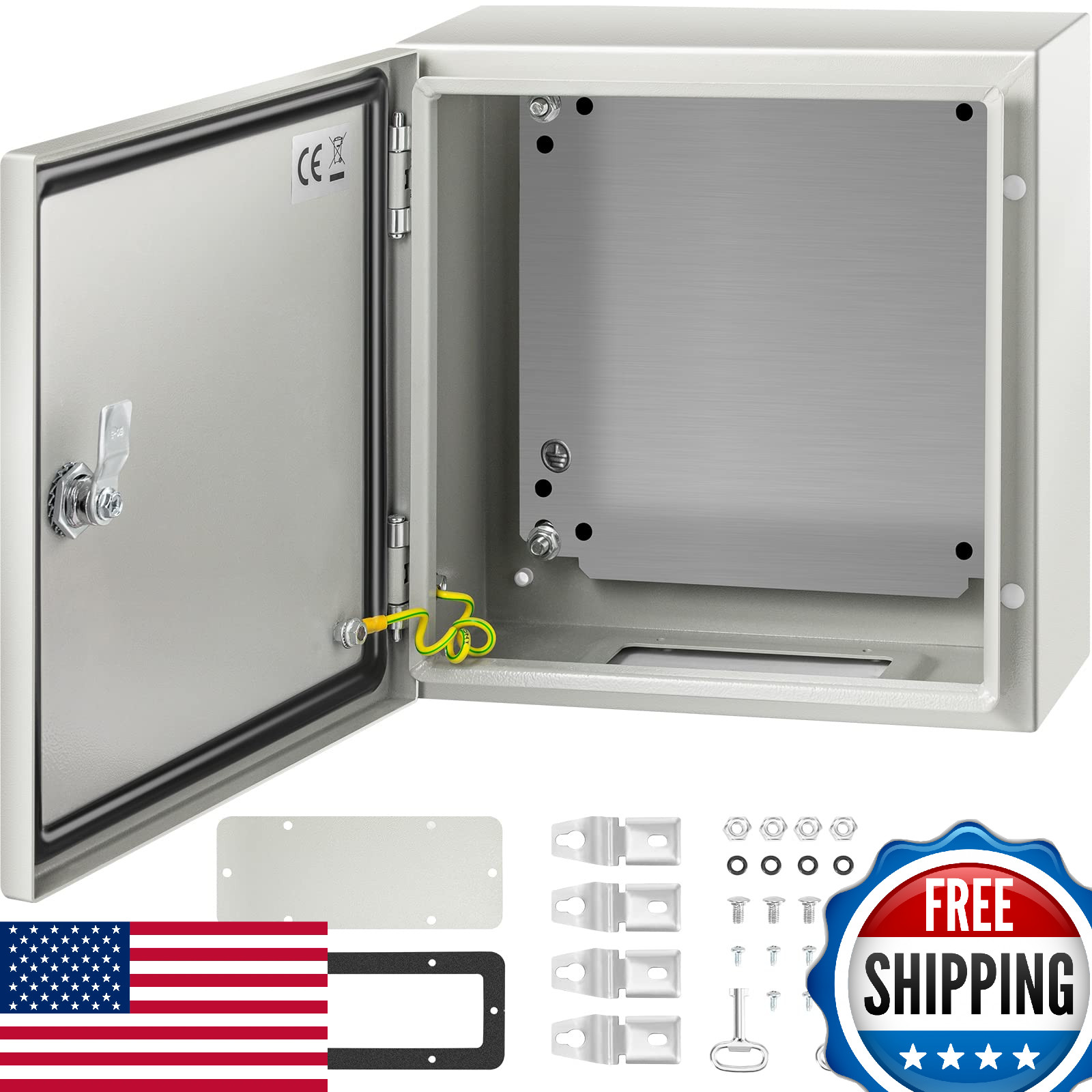 VEVOR NEMA Steel Enclosure, 12" x 12" x 6" NEMA 4X Steel Electrical Box,IP66 Wat