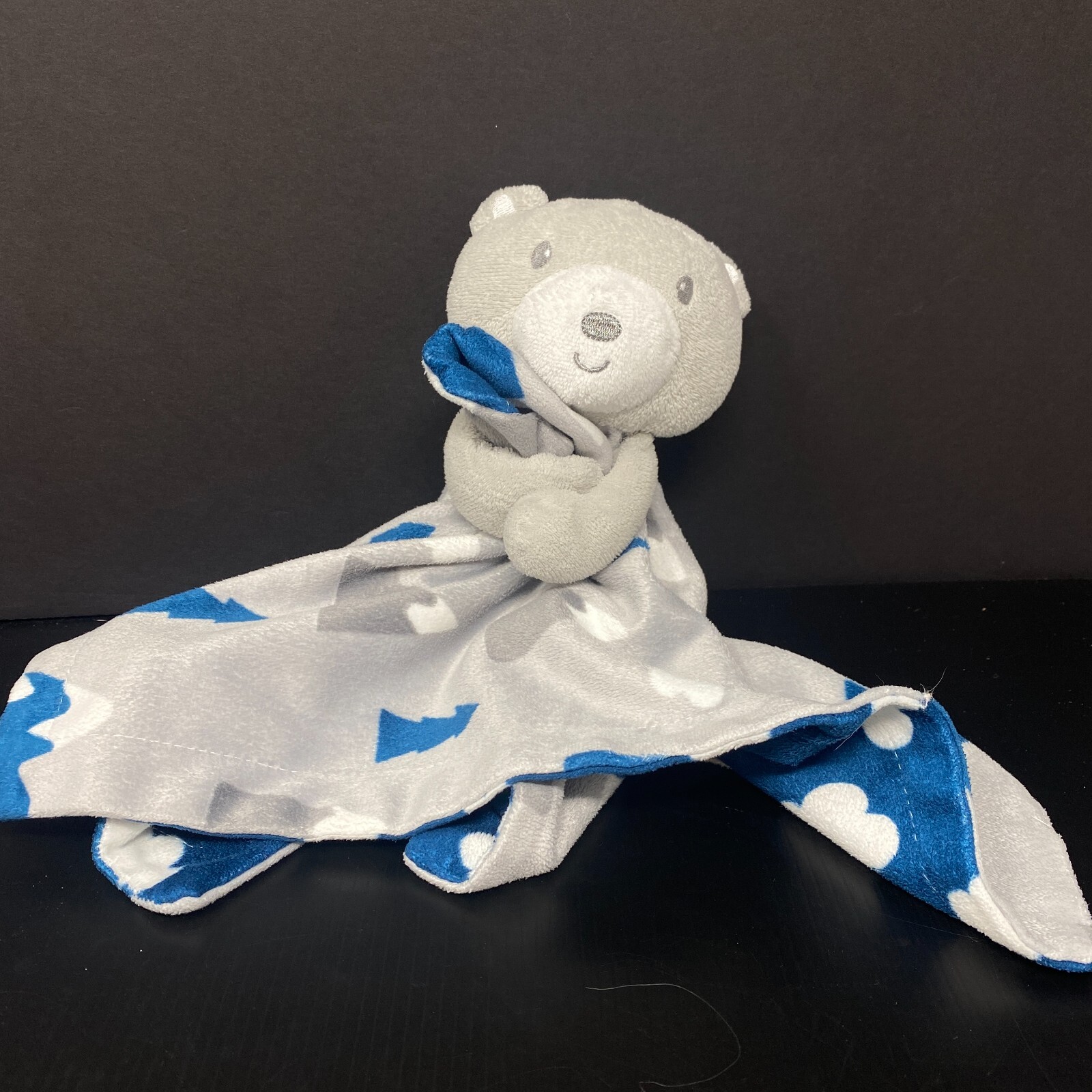 Baby Essentials Gray Bear Baby Lovey Security Blanket Blue Mountains Clouds