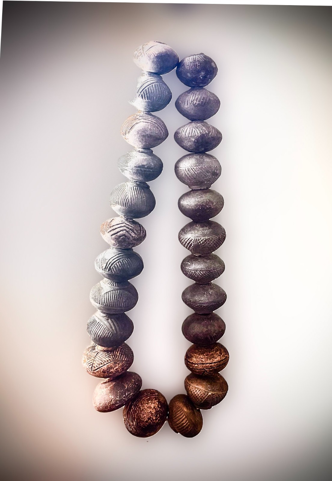 Antique Sahel Terracotta XXL Bead Necklace Mali c1880-1920 Ethnographic Treasure