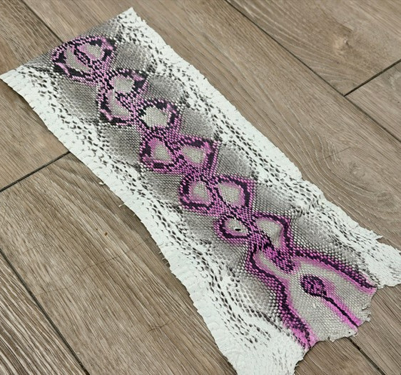 Natural w Pink Highlights Genuine Python Leather hide snake skin Rattle boa 460