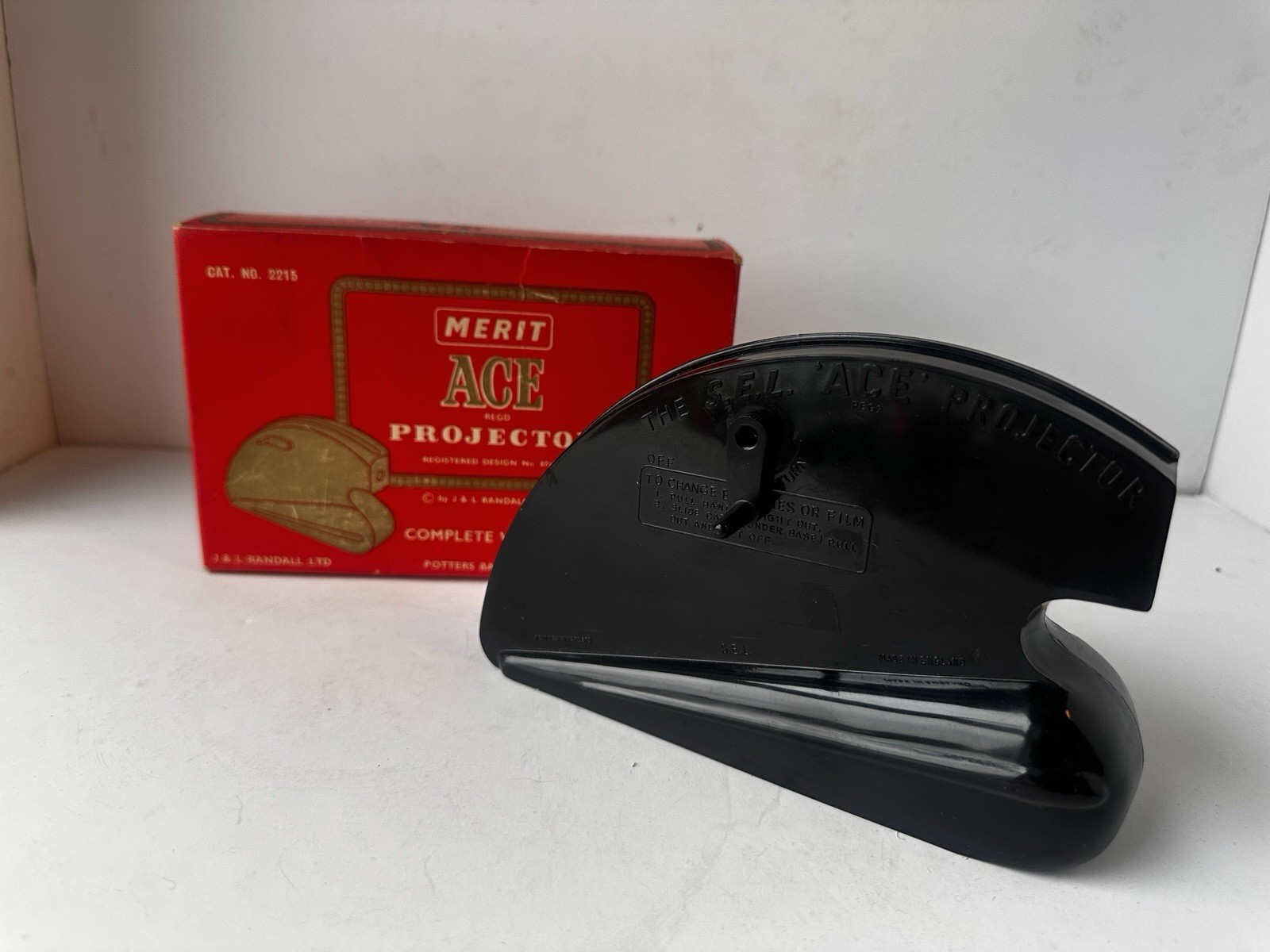 Vintage 1950s Merit Ace SEL Film Strip Projector & Box Randall Potters Untested