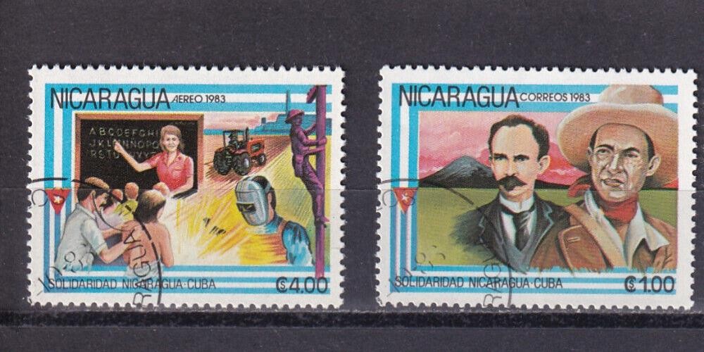 LI03 Nicaragua 1983 Nicaragua - sCuba Solidarity  used stamps
