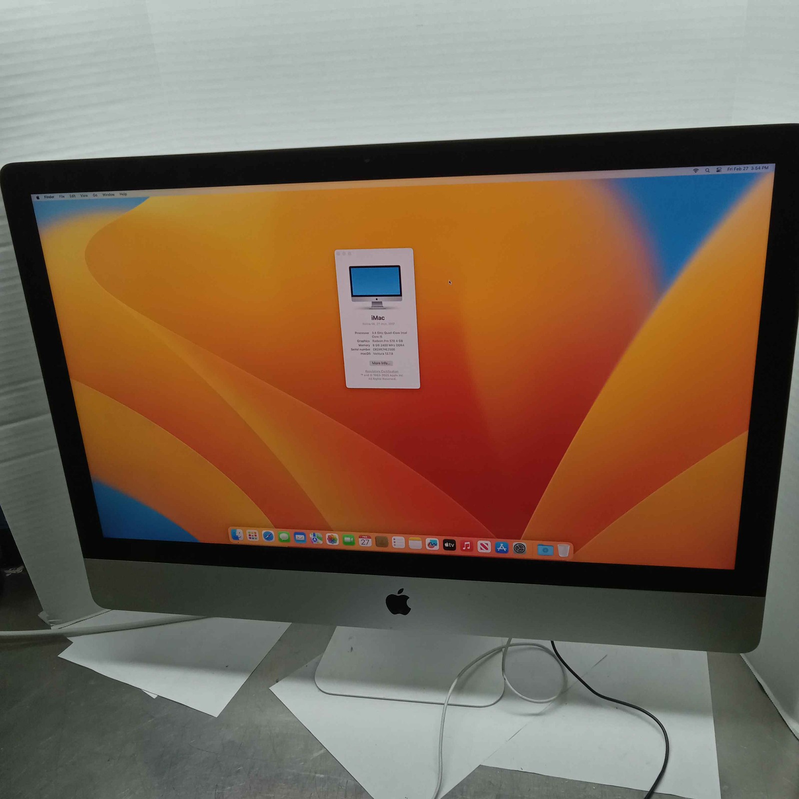 Apple iMac 27" 2017 Retina 5K Intel Core i5 3.4GHz 8GB RAM 1TB macOS Ventura ^