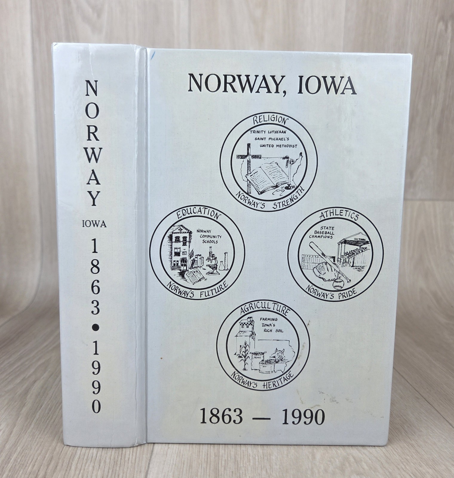 Norway Iowa History Book 1863-1990 Genealogy Religion Athletics Education Ag
