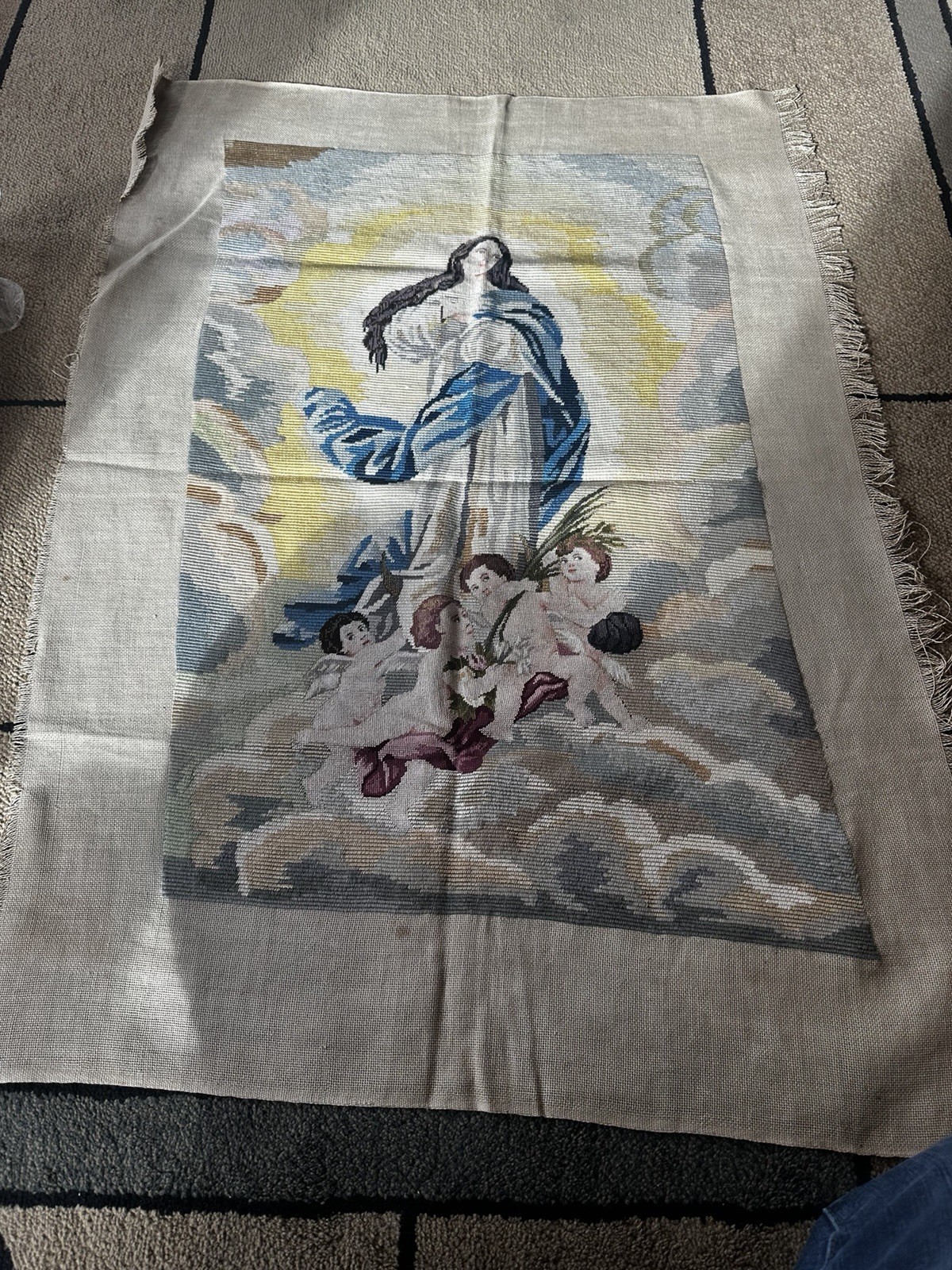 P8 Vintage Hand Woven Religious Tapestry