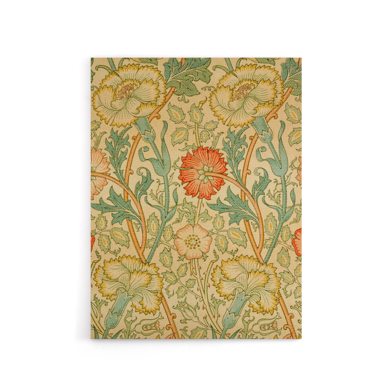 Pink Carnations and Roses W. Morris Vintage Canvas Wall Art