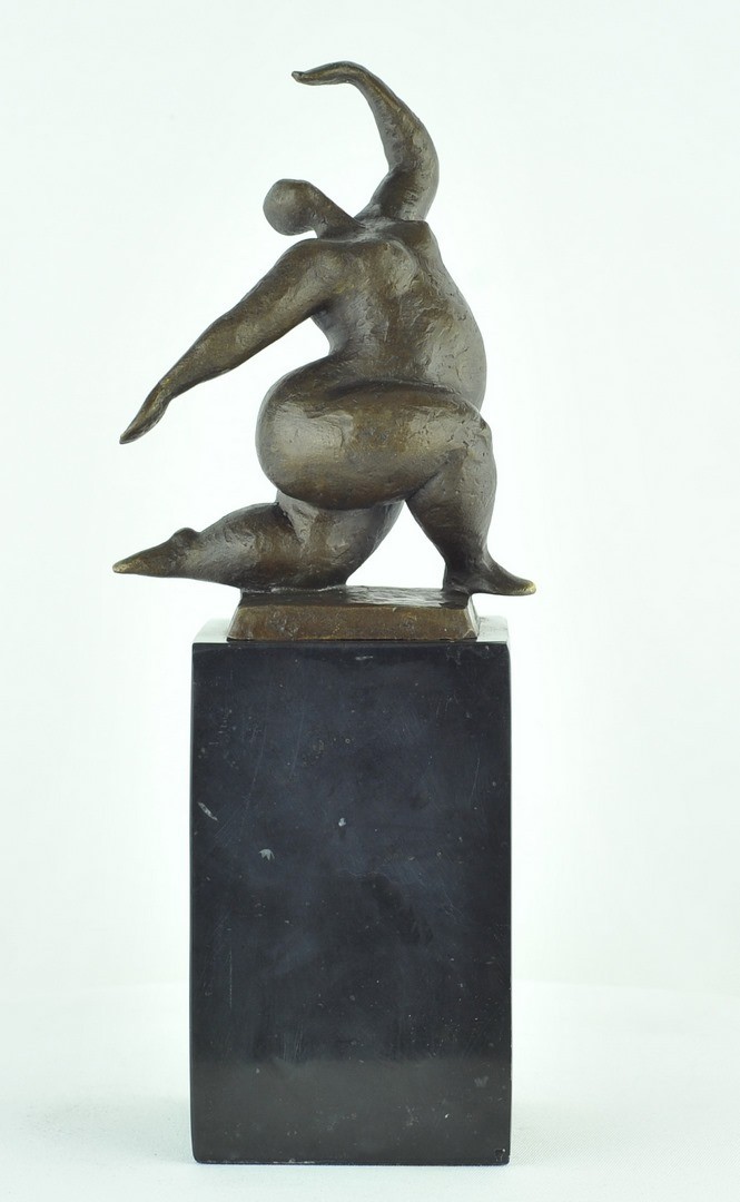 Statue Dancer Acrobat Modern Style Art Deco Style Solid Bronze Signed